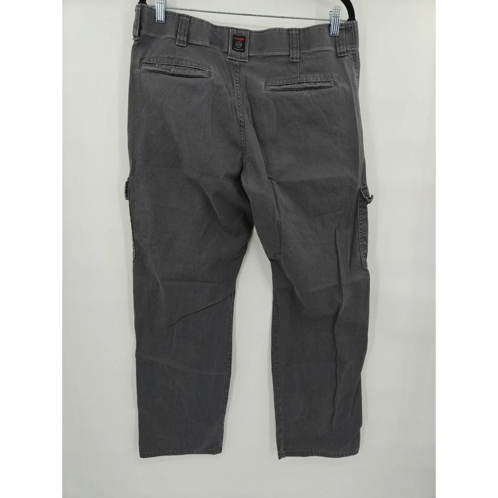 Wrangler ATG Mens Charcoal Gray Cargo Pants 34x32 Stretch All Terrain Gear
